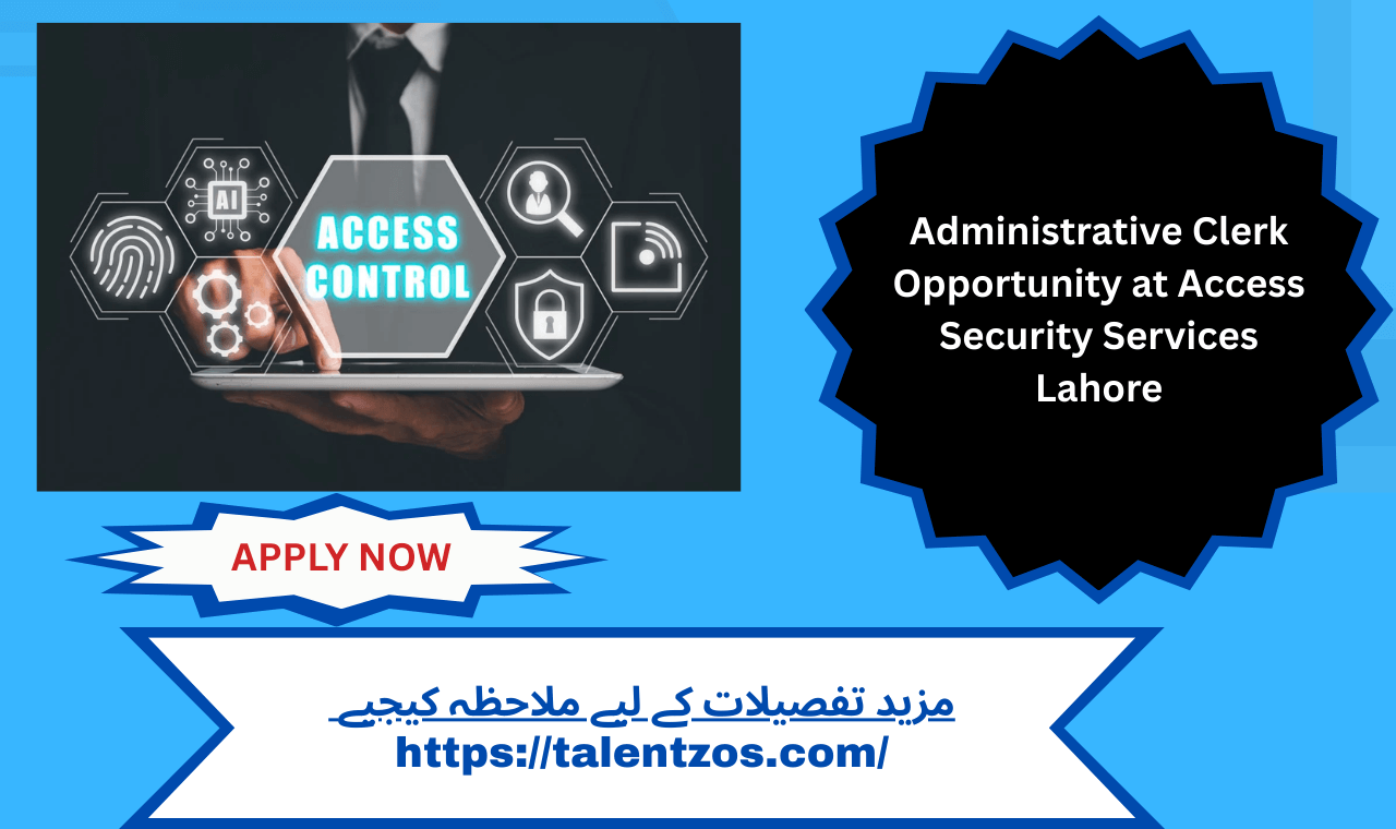 Confident admin clerk managing records at Access Security Services, Lahore