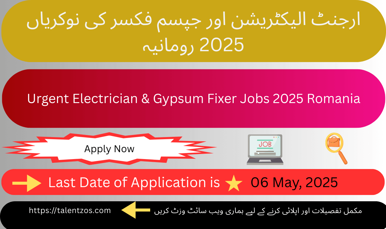 Electrician and Gypsum Fixer roles in Romania 2025 – Apply Now!