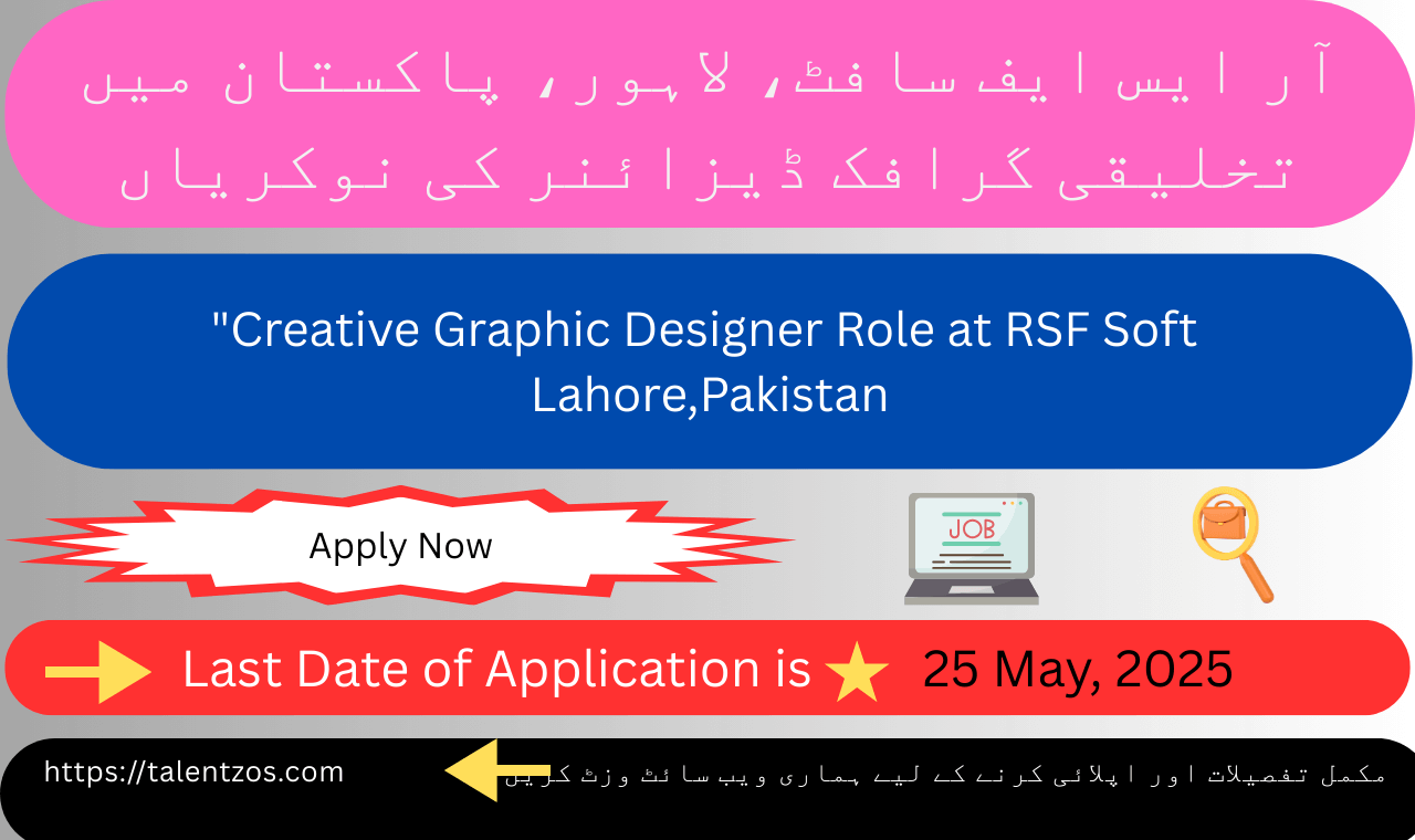 A talented creative graphic designer working on innovative designs at RSF Soft in Lahore, Pakistan.