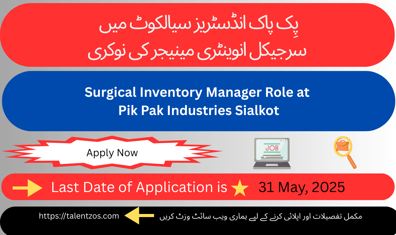 Surgical Inventory Manager overseeing stock at Pik Pak Industries in Sialkot.