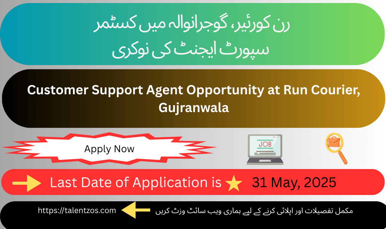 Join the team as a Customer Support Agent at Run Courier, Gujranwala, and assist customers with order management and inquiries