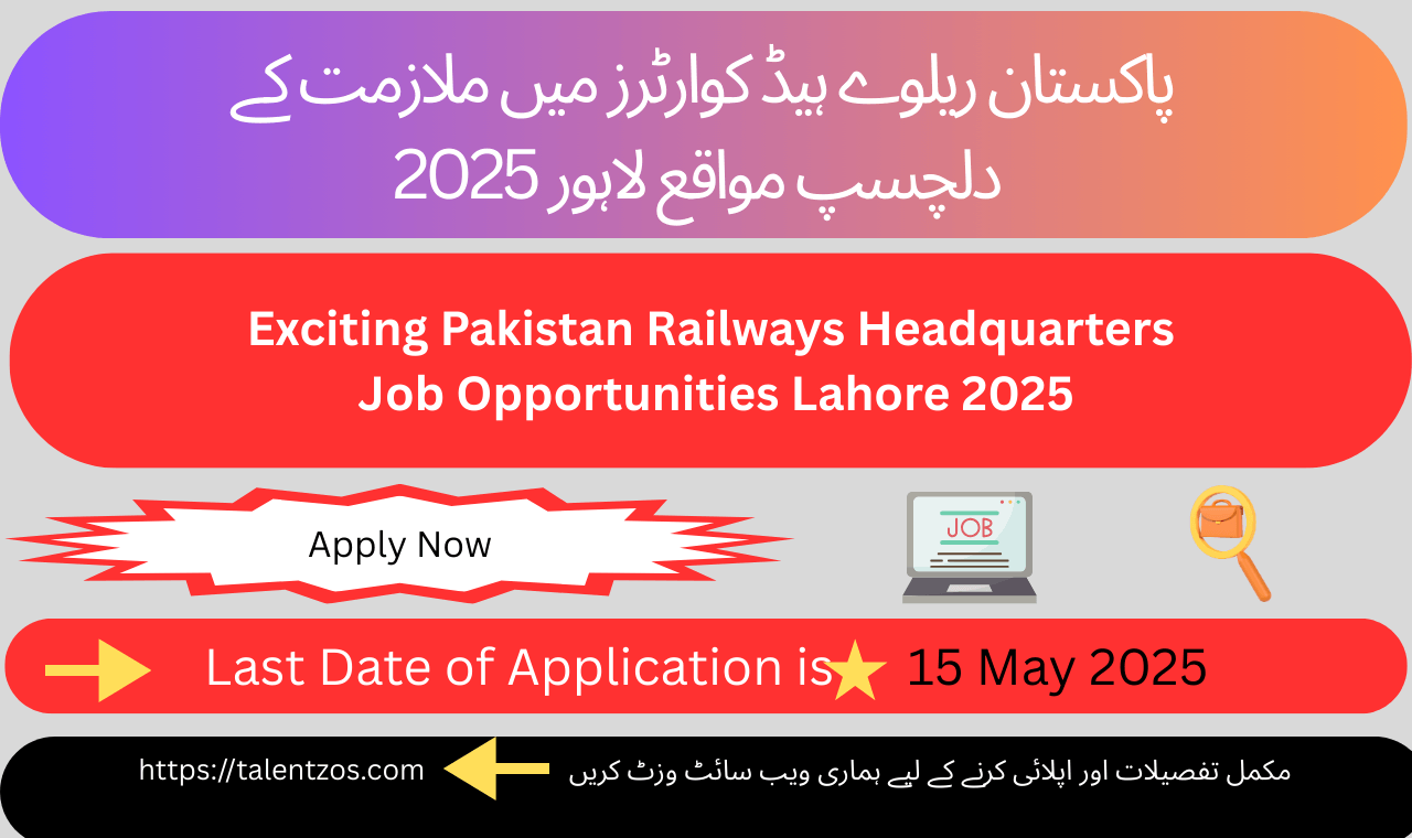 Exciting job openings at Pakistan Railways Headquarters in Lahore 2025