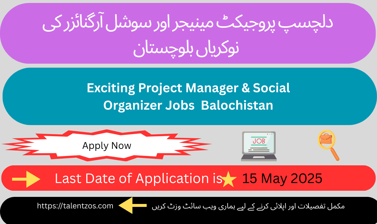 Project Manager & Social Organizer Job Opportunities in Balochistan 2025