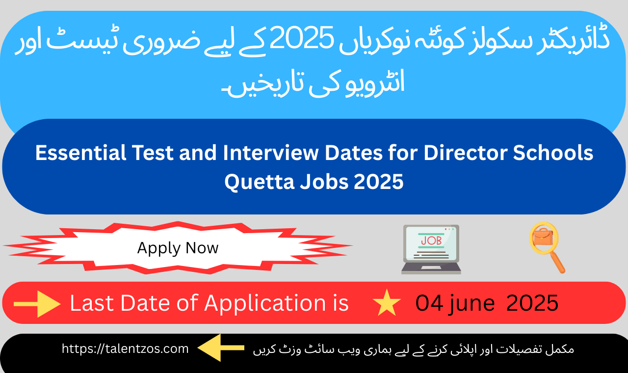 Candidates appearing for Director Schools Quetta Jobs 2025 test and interview at Education Department office