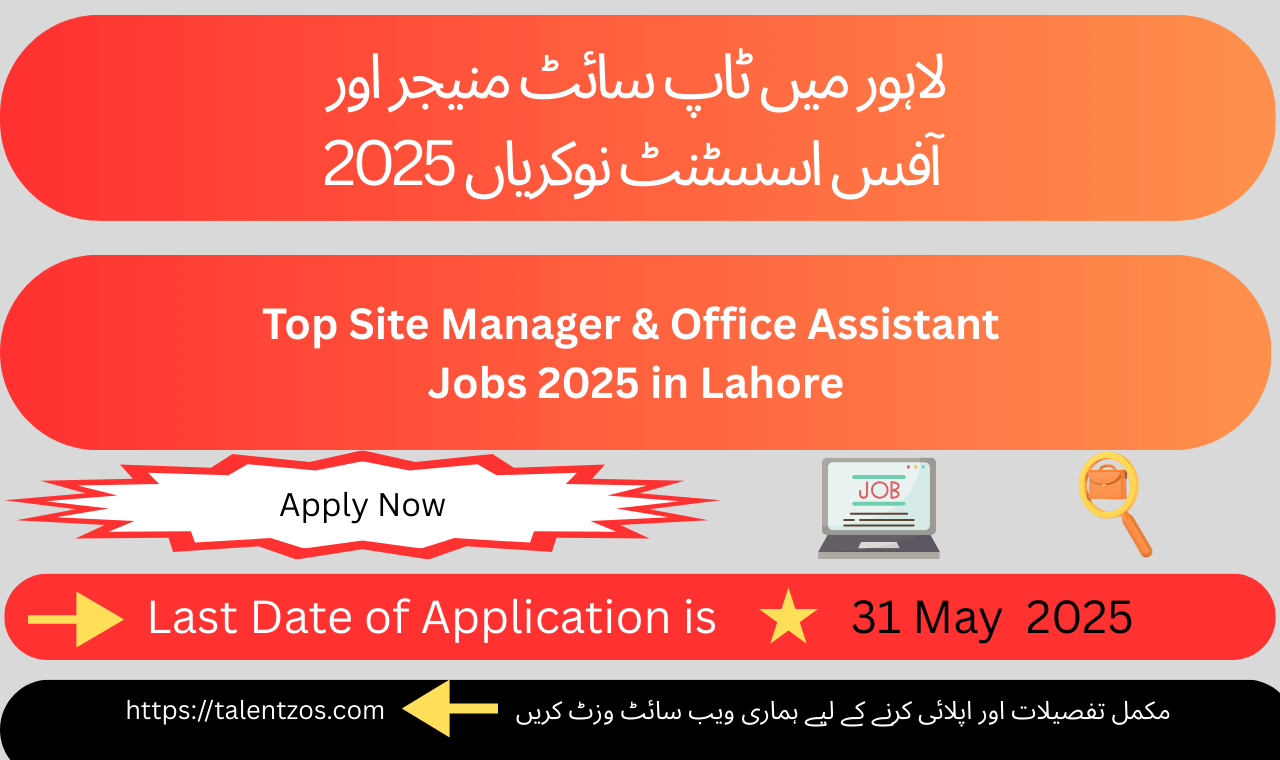 Apply now for Site Manager & Office Assistant Jobs 2025 at Bahria Town Lahore – Full-time career opportunity with a reputed private company.