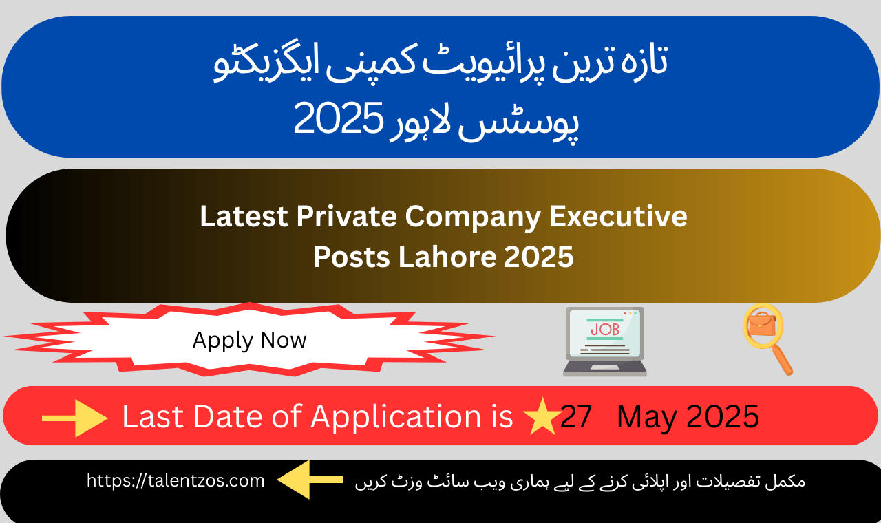 Latest Private Company Executive Jobs Lahore 2025 - Apply Online