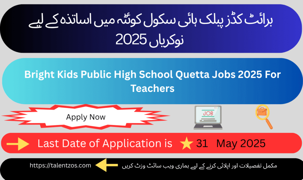 Teachers at Bright Kids Public High School Quetta, teaching students in 2025