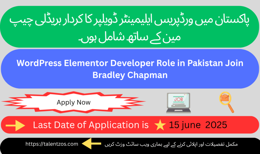 WordPress Elementor Developer job opportunity in Pakistan