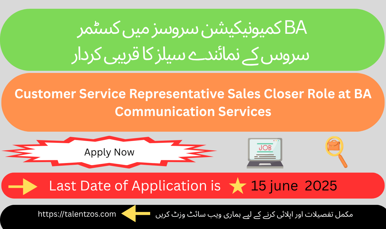 Customer Service Representative Job at BA Communication Services Lahore