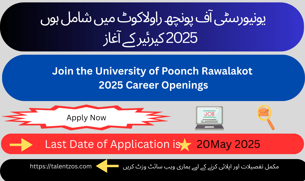 Discover exciting career opportunities at the University of Poonch Rawalakot in 2025. Apply for jobs in education, research, and administration before May 20, 2025.
